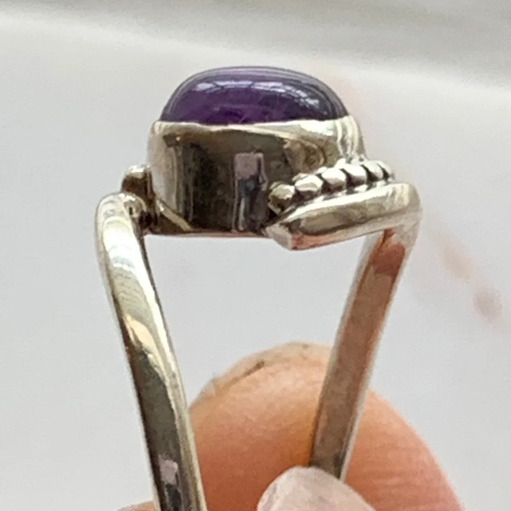 Natural Amethyst 925 Silver ring